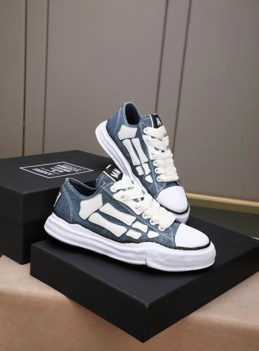 Amiri Blue Denim Low-Top Sneakers